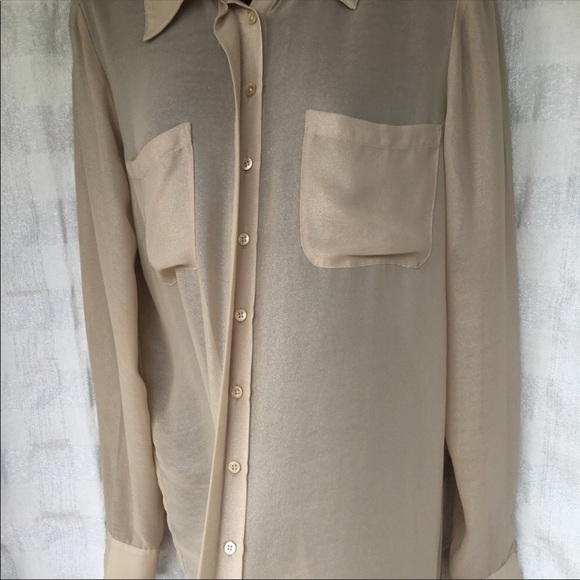 Haute Hippie tan/gold button down tunic size med - Picture 3 of 8